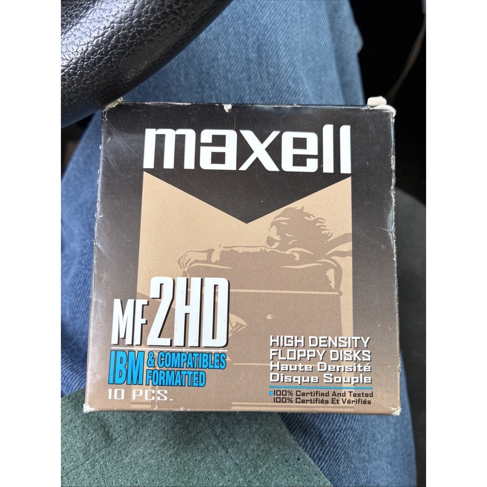 Maxell MF2HD High Density Floppy Disks 10 Pack Factory Sealed New Old Stock Item